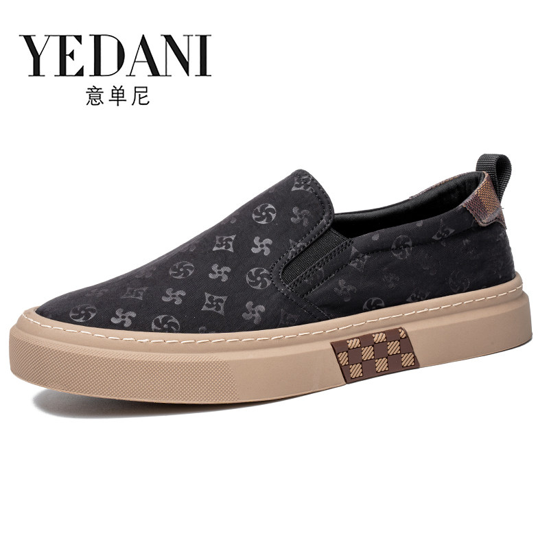 冰丝布鞋男鞋夏季透气薄款一脚蹬休闲板鞋黑色帆布鞋男士豆豆鞋潮,流行男鞋,帆布鞋,淘宝优惠券,粉丝福利购,淘宝优惠卷