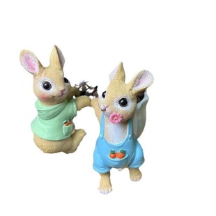 花盆装 饰兔子小挂件阳台小院围栏仿真动物挂饰发财树 饰挂件花园装