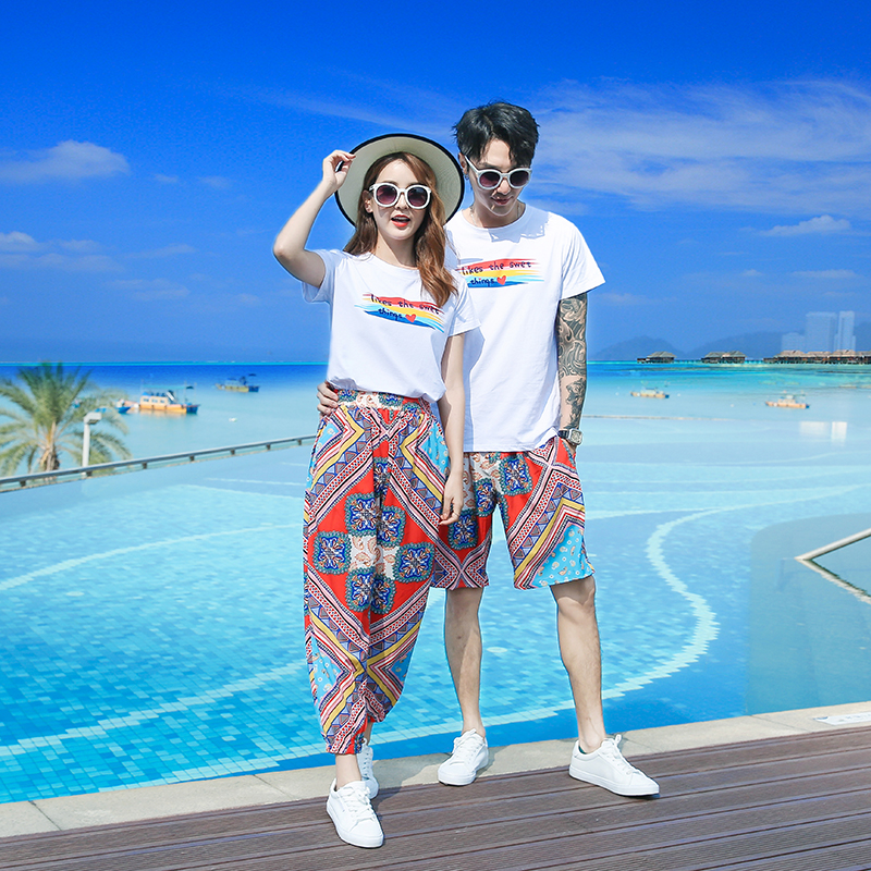 全家福服装家f庭装亲子装夏2023新款潮一家三四口家庭装度假沙滩