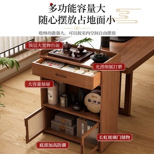 茶叶架子置物架多层收纳茶具展示柜茶室小型博古架实木新中式防尘
