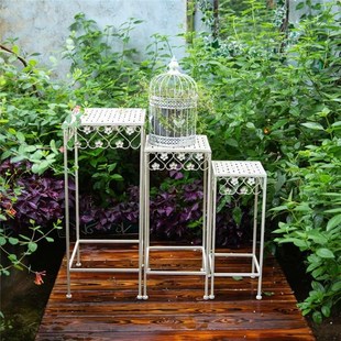 户外庭院铁艺花架凳客厅落地多层置物架室内阳台绿萝花盆托架底座