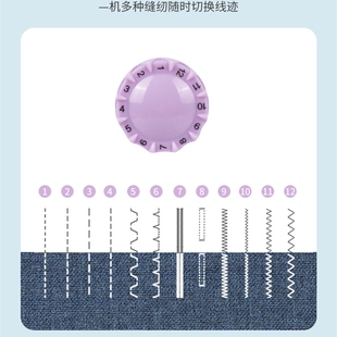 缝 速发俞华505缝纫机家用电动小型迷你吃厚多功能锁边全自动台式