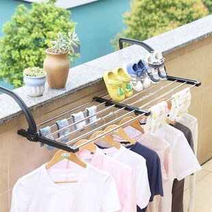 可伸缩窗台折叠晾衣架阳台挂鞋架室内晒衣架晾鞋架窗户神器置物架