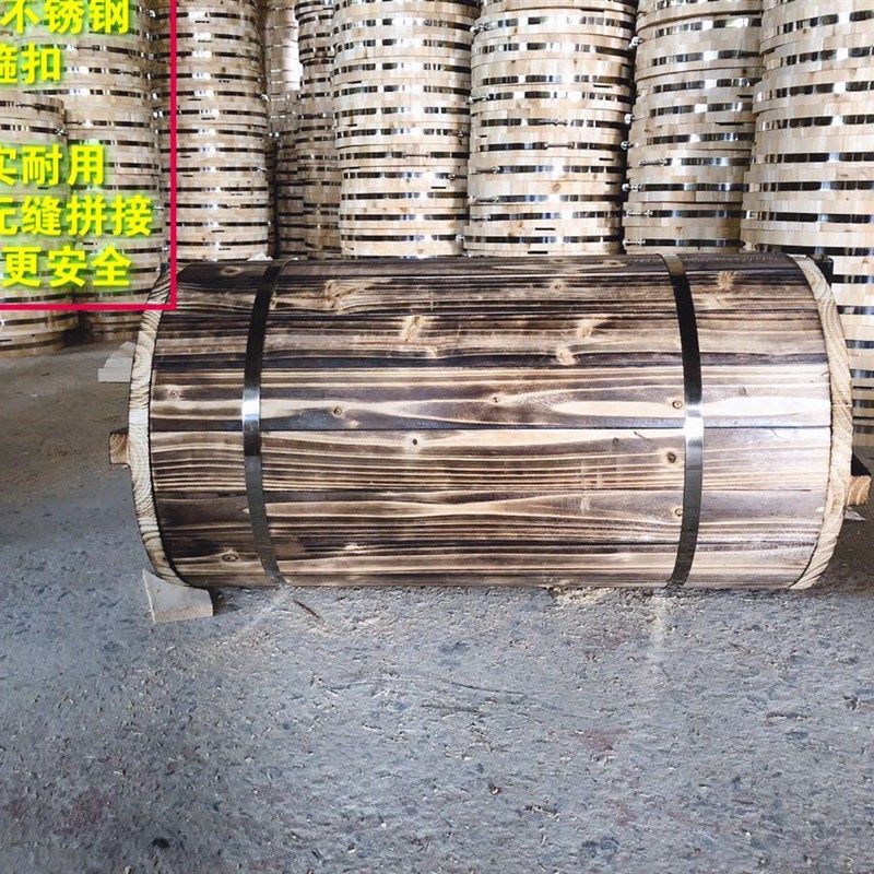 土养蜂箱圆桶蜂箱横养内盖式蜂箱老式蜂桶蜜蜂s箱中蜂杉木诱蜂桶