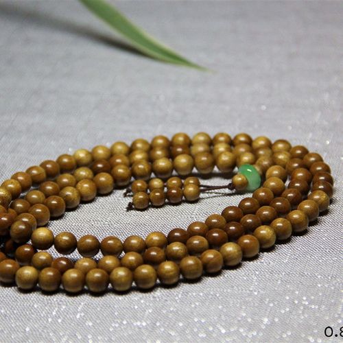 天然阴沉木金丝楠手串乌木念珠男女士手链佛雕刻挂件佛珠108颗0.8