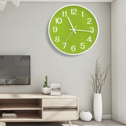 免打孔清新钟表挂钟客厅家用时尚2023新款时钟挂墙挂表简约石英钟