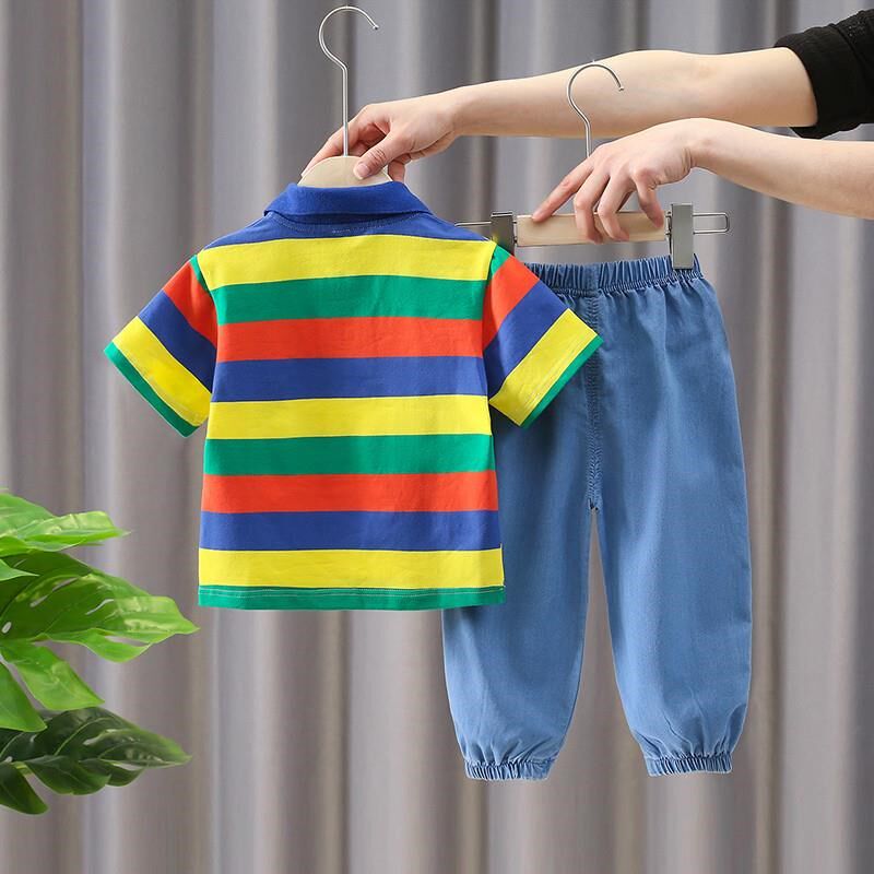 男童夏装套装2025新款儿童夏季运动两件套时髦男孩宝宝帅气炸街潮