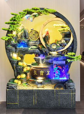 假山流水喷泉鱼缸客厅玄关水景墙屏风循环水办公室装饰品落地现货