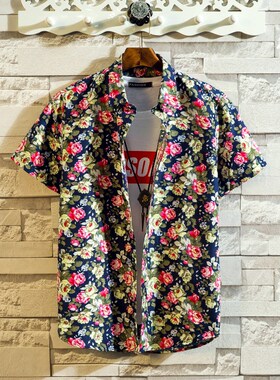 小众高货men Business casual shirts man summer short sleeve s