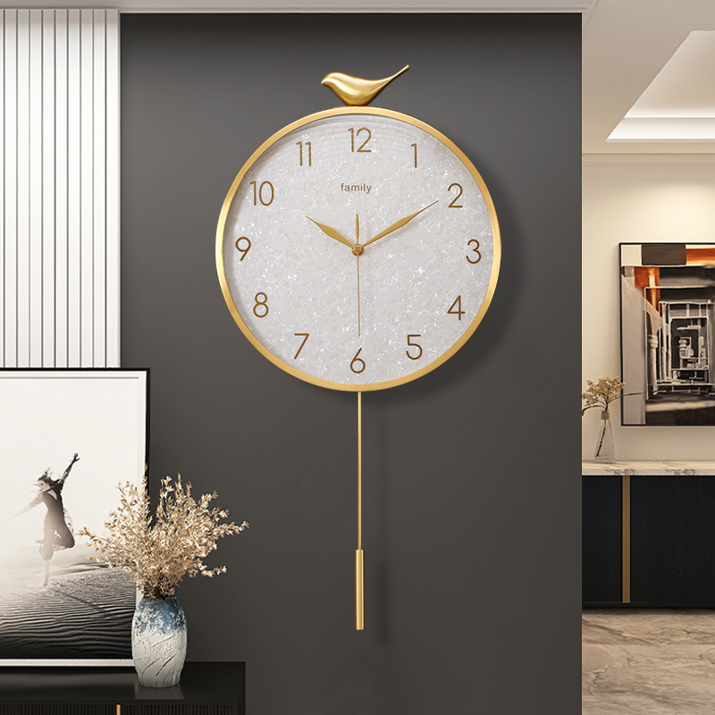 新中式钟表挂钟客厅2023新款静音时钟挂墙M创意现代简约大气电波