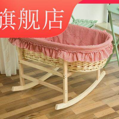 fas宝宝儿童老式婴儿悠车摇篮吊床小吊篮哄娃竹编新生摇床传统藤