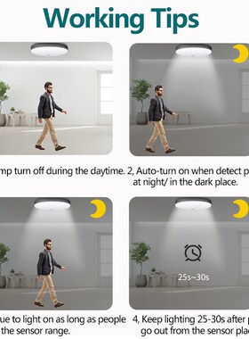 Modern Led Ceiling Lights 220V Motion Sensor Ceiling Lamp 12