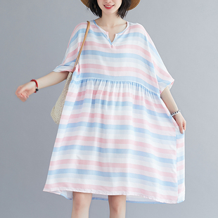 加肥加大码夏装孕妇胖妹妹雪纺连衣裙外穿减龄洋气仙女裙子200斤