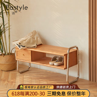 创意日式实木换鞋凳玄关收纳穿鞋凳可坐式北欧简约鞋柜入户长条凳