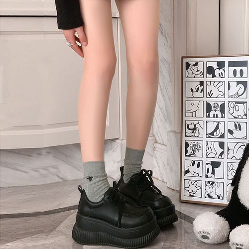 小个子亚文化增高9厘米日系小皮鞋显瘦显高内增高女鞋超高厚底鞋