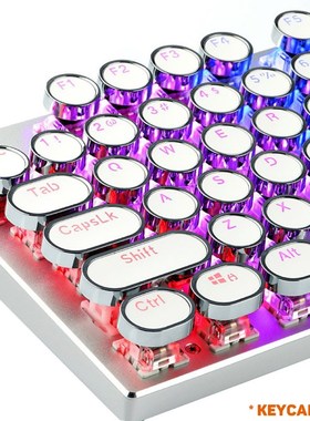 Mechanical Keycaps Gaming Keyboard Steampunk Typewriter Roun