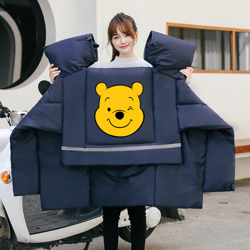 双面防水挡风被加厚电动车挡风罩冬季可爱卡通护肩电瓶.摩托春秋