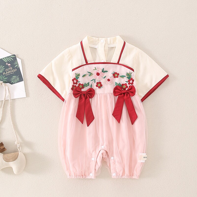 速发新生婴儿夏季超仙纱裙宝宝A类外出服十点伴夏款汉服中国风连