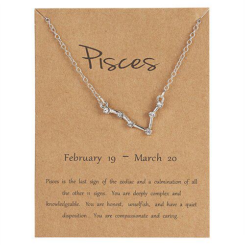 小众高货Men Women 12 Horoscope Zodiac Sign Pendant Necklace
