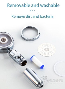 Pressurized shower filter element nozzle one health water st