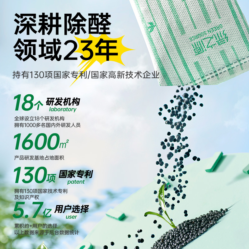 绿之源去甲醛活性炭2KG除v甲醛颗粒新房装修急住车内碳包去除异味