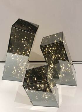 北欧创意现代简约玻璃罩摆件店面橱窗样板K间耶诞节新年春节装饰