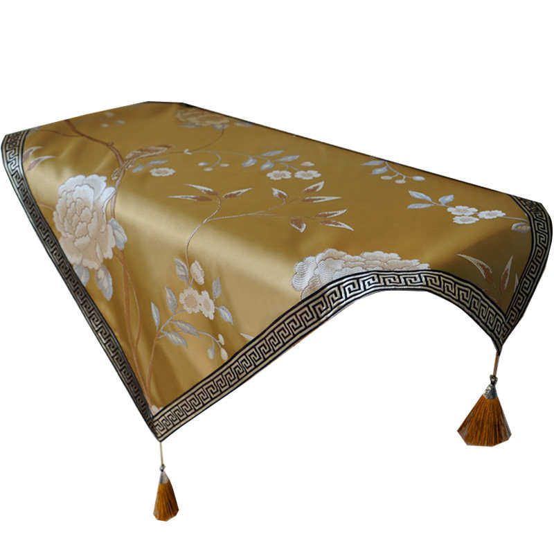 茶几方形艺中式金色床头柜盖布布中G式盖绣花奢华新桌布红木桌布,居家布艺,桌布,淘宝优惠券,粉丝福利购,淘宝优惠卷