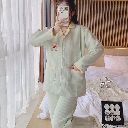 加厚月子服 纯棉哺乳睡衣 孕妇产后秋冬空气棉冬款小个子冬