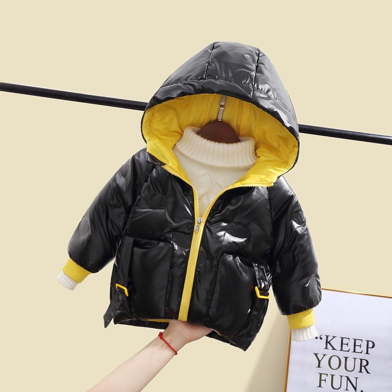 儿童羽绒服冬季童装加厚亮面中小童短款上L衣男童女童宝宝外套反