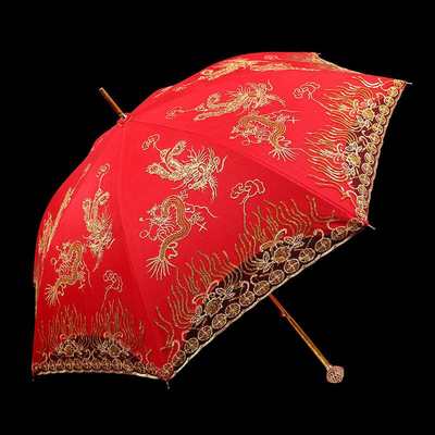 。婚伞伞娘出红新嫁伞结婚用的婚礼出门婚庆中国风中式长柄直杆雨