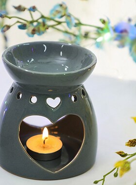 Heart Shape Ceramic Oil Burner Wax Melt Burner Tea Light Ar