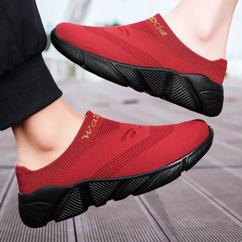 红色拖鞋男大码46男士本命年鞋子无后跟情侣鞋轻便软底包头半拖鞋,流行男鞋,包头拖,淘宝优惠券,粉丝福利购,淘宝优惠卷