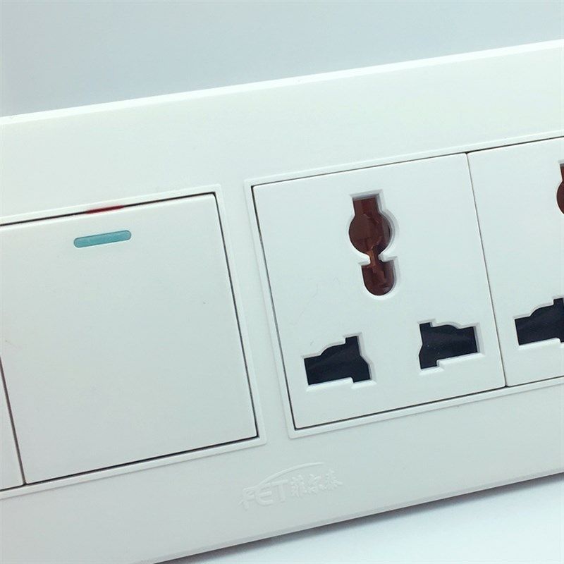 老款开关面板118型四位单控开关10AF两开两插墙壁暗装插座带开关