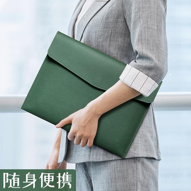 现货皮质文件袋A4纸档案袋文件夹文件包加厚防水资料按Z扣商务公