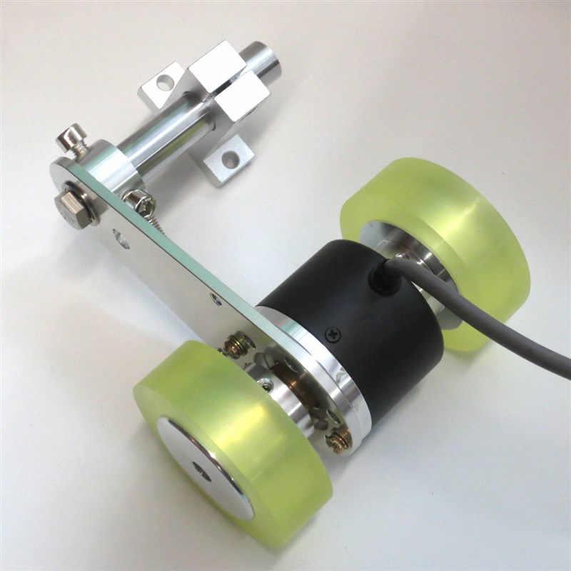 高精度长度计 带弹簧活动固定支架轮式编码器 双轮编码器 计米轮 电子元器件市场 编码器 原图主图