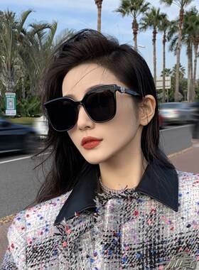 太阳眼镜女夏2023年新款大脸显瘦级感网红款时尚黑色抗UV太阳眼镜