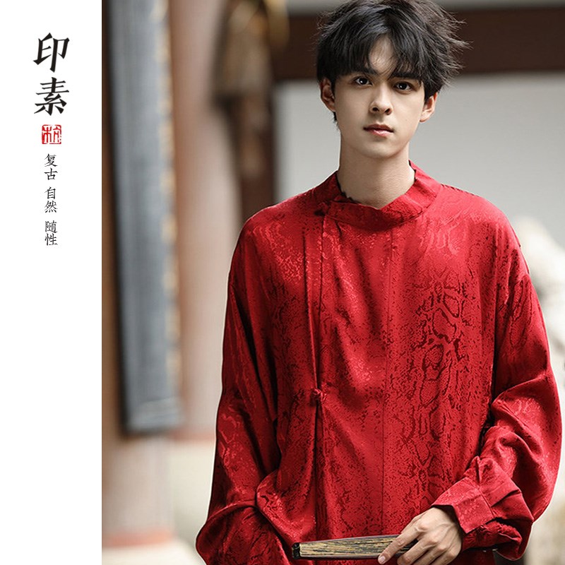 2025新款长袖衬衫新中式男装春秋男士改良汉服男款中国风唐装外套