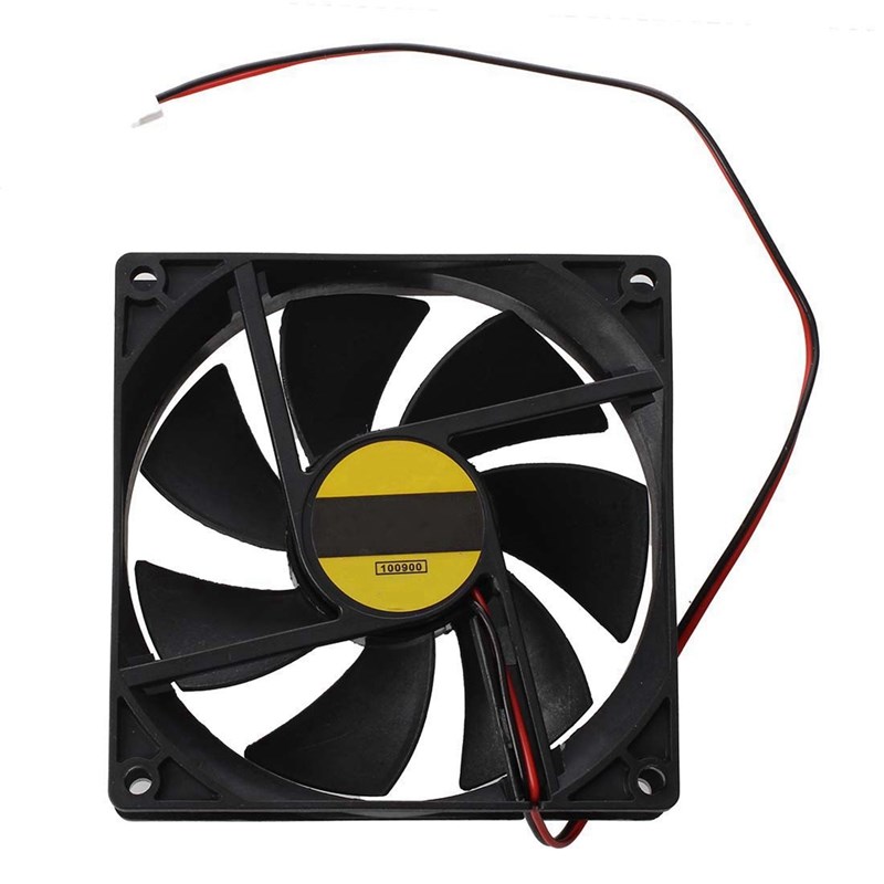 2 Pcs Black Plastic Square DC 12V Cooler Fan, 80 X 80 X 25mm