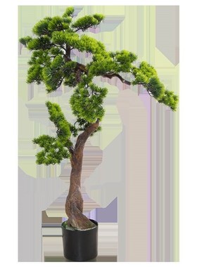 大型中式仿真迎客松盆景摆件客厅落地假绿植装饰摆设室内植物景观