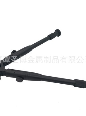 户外6寸平口脚架20mmm相机二脚架 可收缩战术弹力两脚支架bipod黑