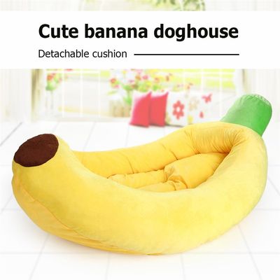 Pet Cat Dog Sofas Bed Banana Shape Dog House Breathable Cute