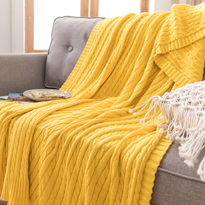 纯棉毛毯被子办公室沙发午睡毛线毯子编织毛巾毯针织休闲盖毯冬季