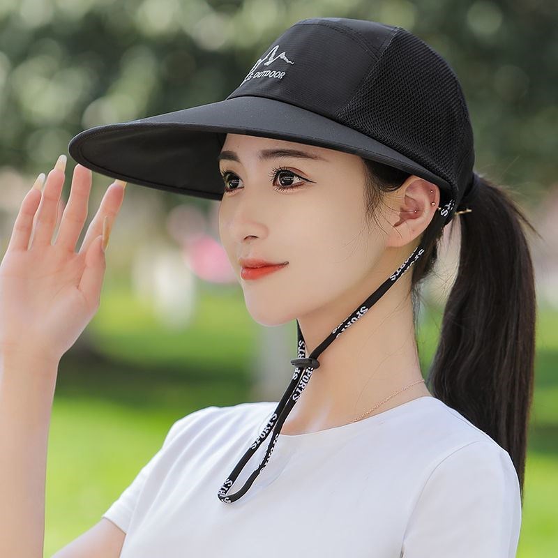 新品遮阳帽子女夏天薄款防晒紫外线遮阳帽户外骑车帽休闲透气太阳