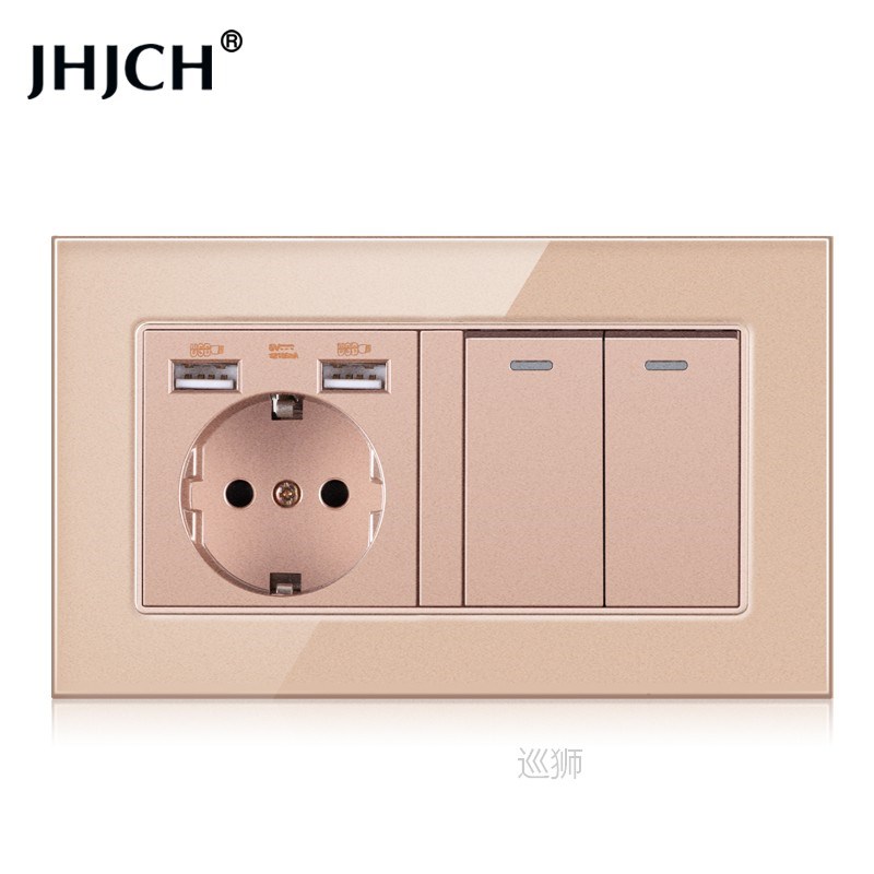 JHJCH eu wall socket with rocker switch, 220v 16a socket wit