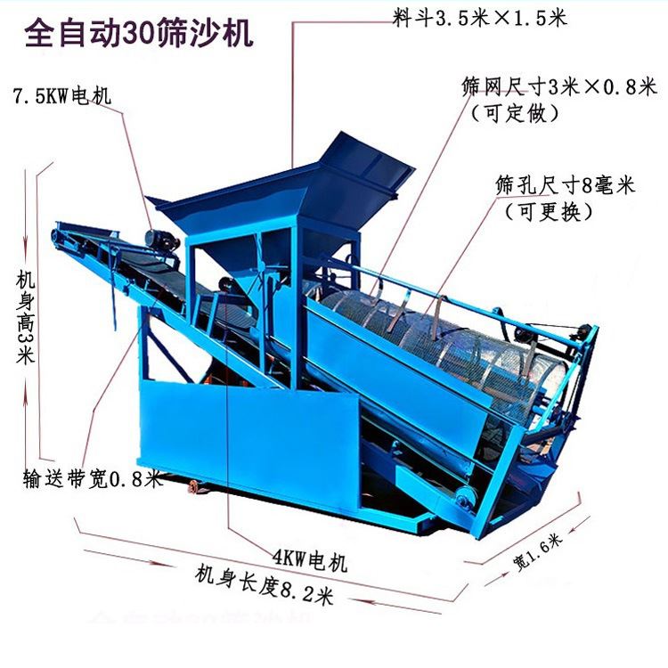 大型筛砂机20筛砂新品折叠式型滚筒小型式式筛滚筒l筛沙机圆筒机