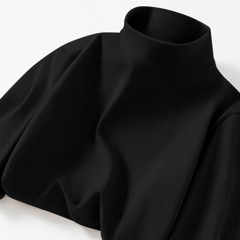 德绒恒温保暖内衣加绒加厚内搭男士打底衫半高领纯色长袖t恤秋衣