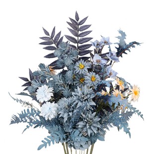 新款婚庆道具路引婚礼堂布置雾霾蓝蓝色系主题排花花艺盆花挂花点