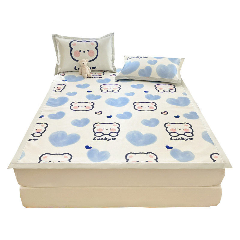 新款夏季冰丝凉席三件套可水洗家用单双人空调凉席子裸睡凉垫宿舍,床上用品,冰丝席,淘宝优惠券,粉丝福利购,淘宝优惠卷