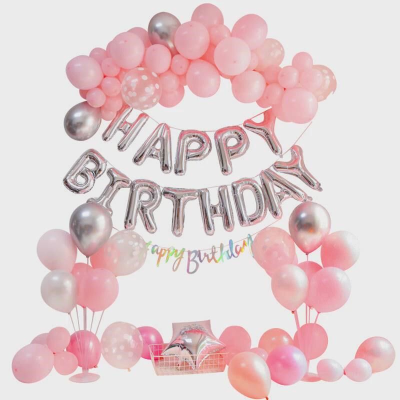儿童宝宝小孩小朋友周岁生日趴体布置气球背景墙女孩一岁场景装饰