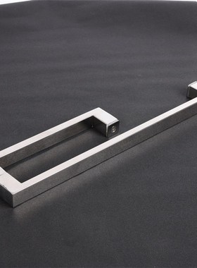 淋浴房玻璃门拉手304款不锈钢黑色雅黑方管酒店浴室移门推拉门L型